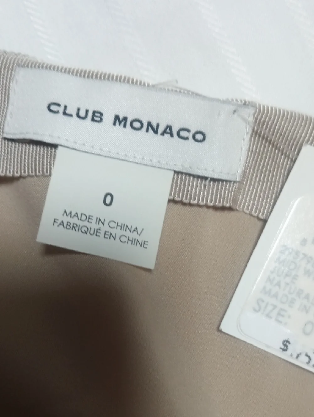 Club Monaco Cream Wrap-Detail Satin Midi Skirt